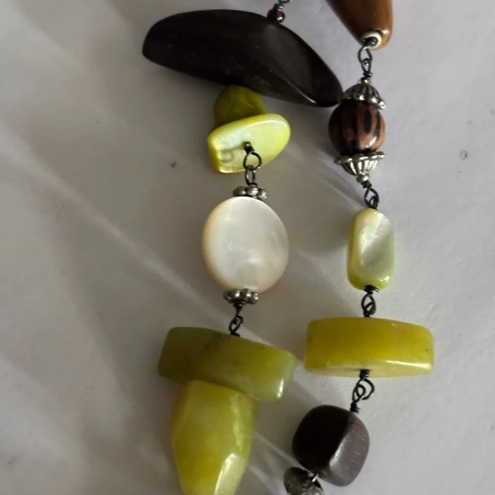 N/A wood multi necklace